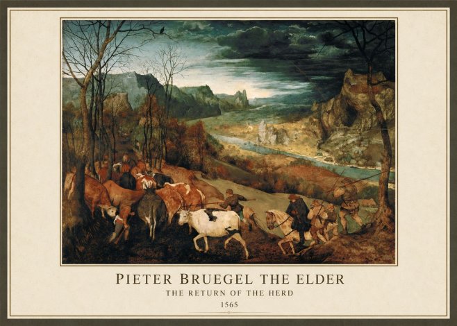 Pieter Bruegel The Return of the Herd No1 - Juliste