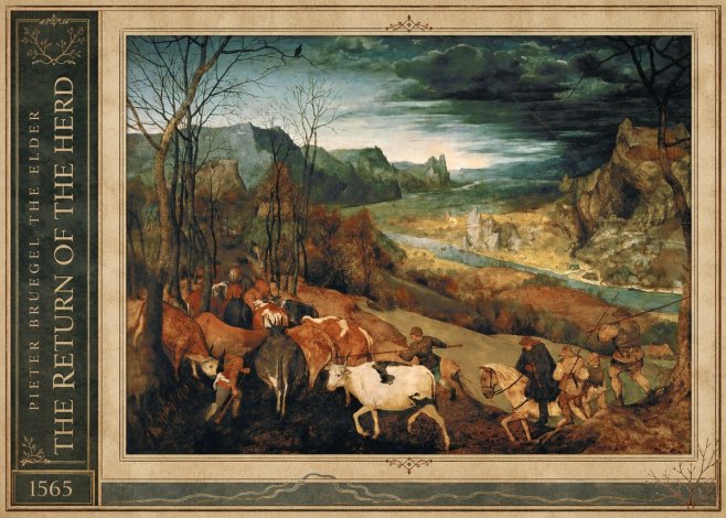 Pieter Bruegel The Return of the Herd No2 - Juliste