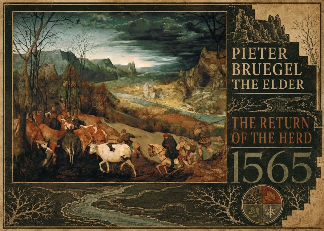 Pieter Bruegel The Return of the Herd No5 - Juliste