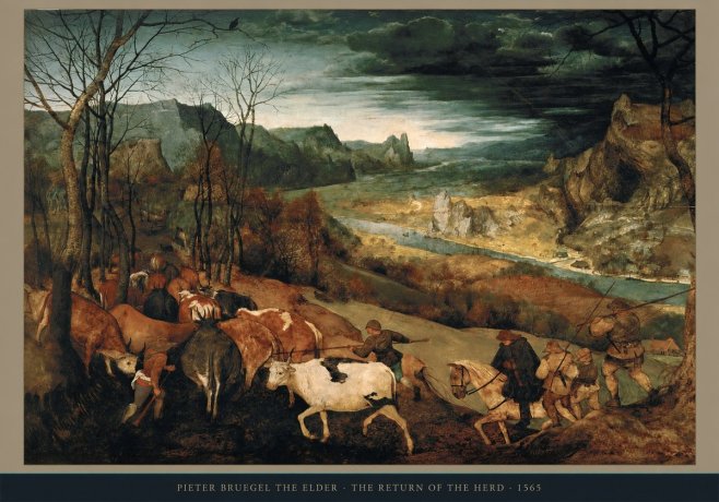 Pieter Bruegel The Return of the Herd No6 - Juliste
