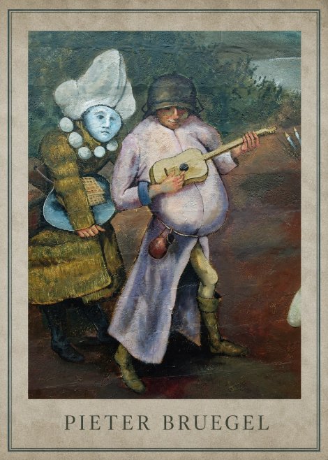 Pieter Bruegel Two Figures with a Lute No3 - Juliste
