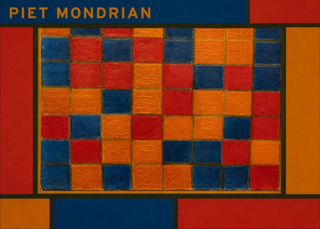 Piet Mondrian Checkerboard Composition with Dark Colors No1 - Juliste