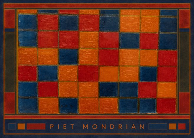 Piet Mondrian Checkerboard Composition with Dark Colors No3 - Juliste
