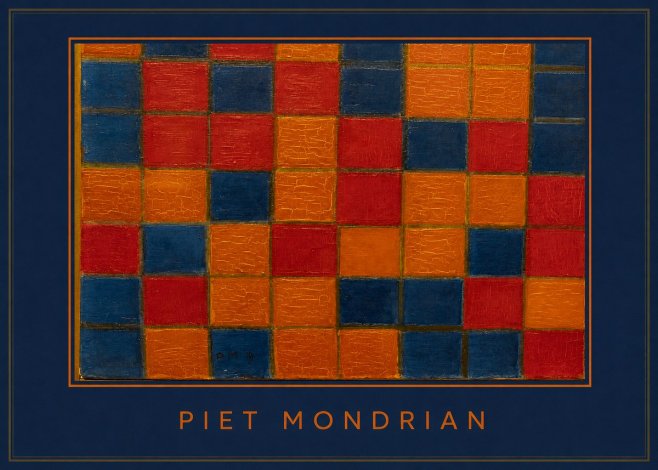 Piet Mondrian Checkerboard Composition with Dark Colors No4 - Juliste