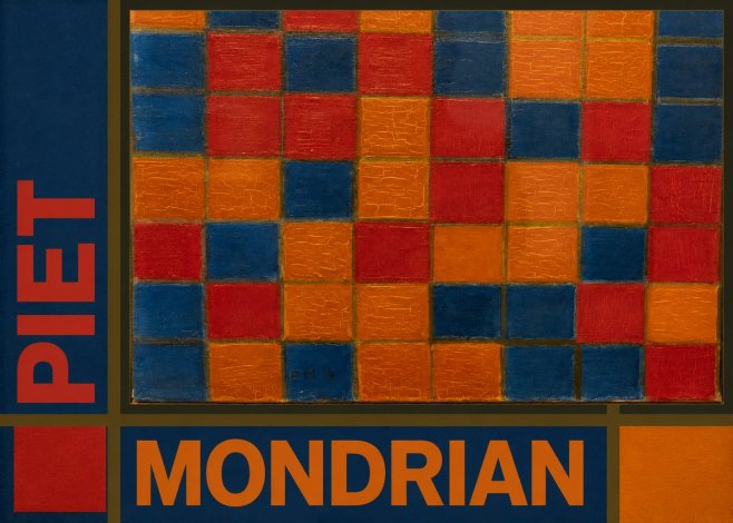 Piet Mondrian Checkerboard Composition with Dark Colors No5 - Juliste