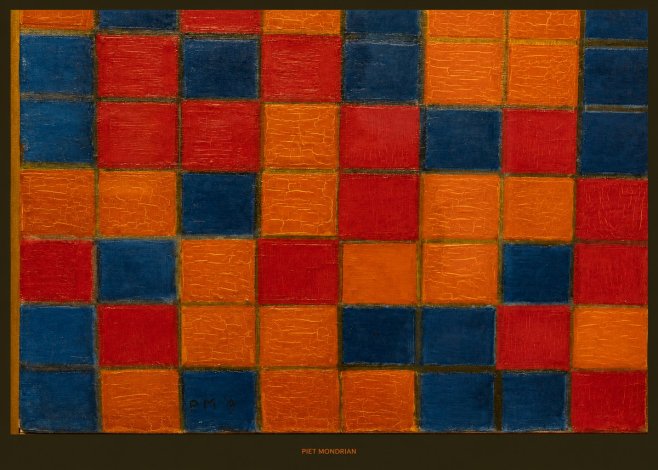 Piet Mondrian Checkerboard Composition with Dark Colors No6 - Juliste