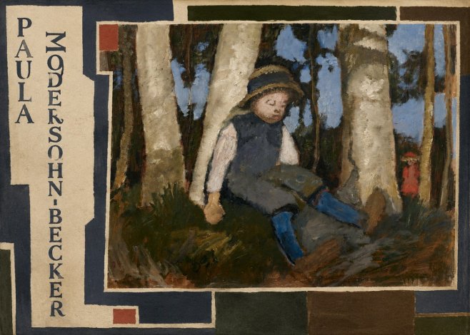 Paula Modersohn-Becker Sleeping Child in a Birch Grove No2 - Juliste
