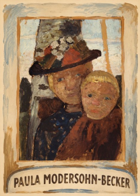 Paula Modersohn-Becker Mother and Child with Hat No3 - Juliste