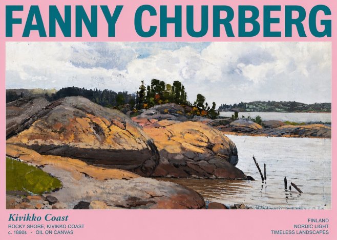Fanny Churberg Rocky Shore · Kivikko Coast No3 - Juliste