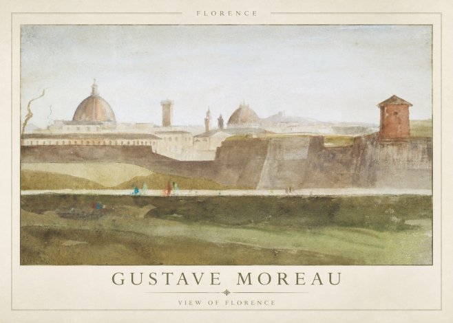 Gustave Moreau View of Florence No2 - Juliste