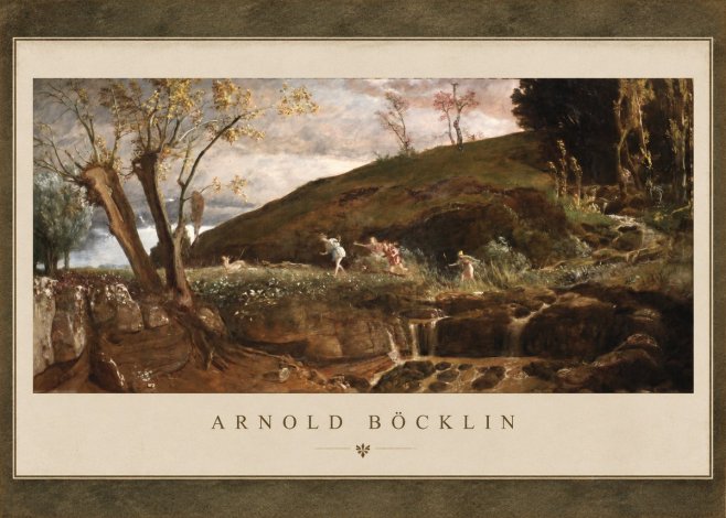 Arnold Böcklin Nymphs and Satyr No1 - Juliste