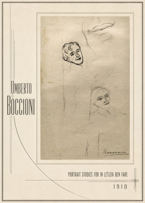 Umberto Boccioni Portrait Studies for in Letizia Ben Fare No1 - Juliste