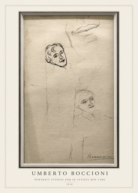 Umberto Boccioni Portrait Studies for in Letizia Ben Fare No3 - Juliste