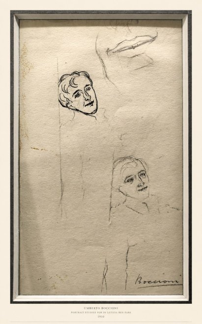 Umberto Boccioni Portrait Studies for in Letizia Ben Fare No6 - Juliste