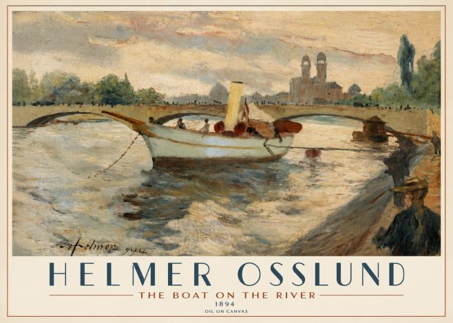 Helmer Osslund The Boat on the River No4 - Juliste