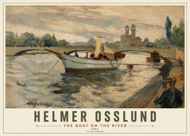 Helmer Osslund The Boat on the River No6 - Juliste