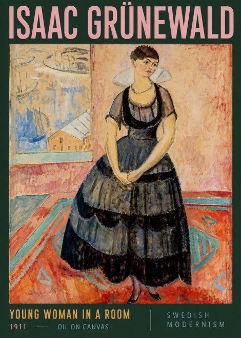 Isaac Grünewald Young Woman in a Room No5 - Juliste