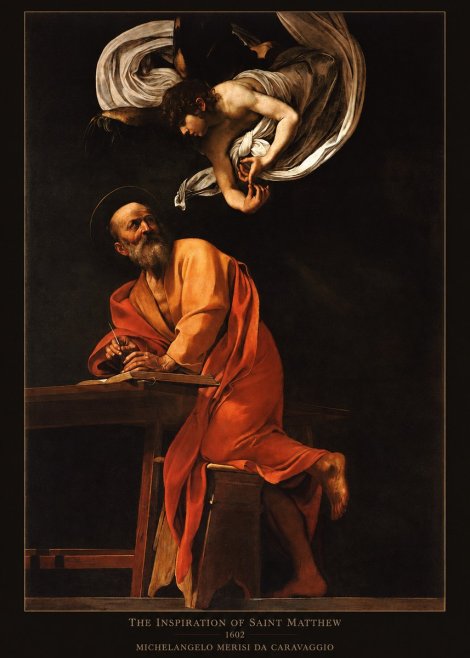 Michelangelo Merisi da Caravaggio The Inspiration of Saint Matthew II No6 - Juliste