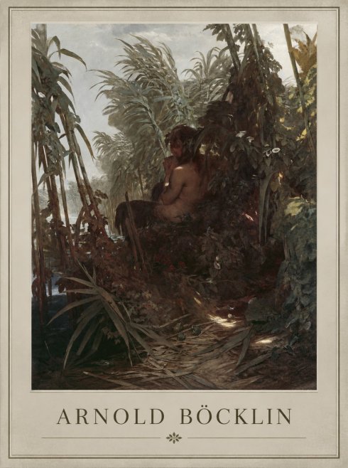 Arnold Böcklin Faun Playing the Panpipes No1 - Juliste