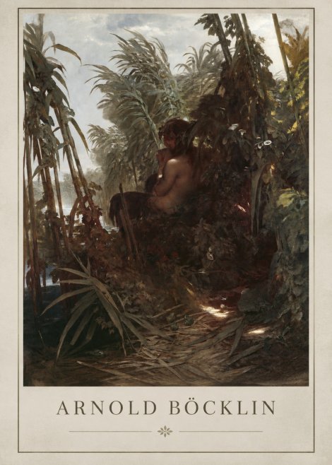 Arnold Böcklin Faun Playing the Panpipes No2 - Juliste