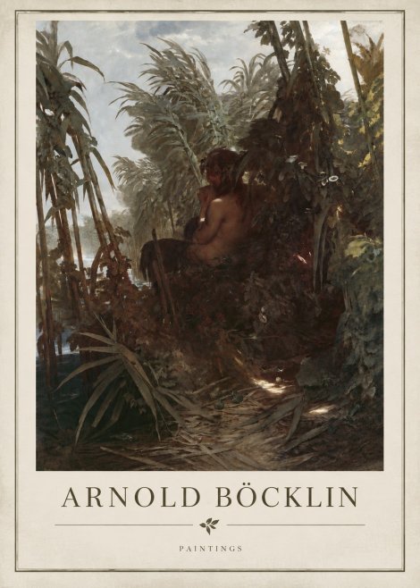 Arnold Böcklin Faun Playing the Panpipes No4 - Juliste