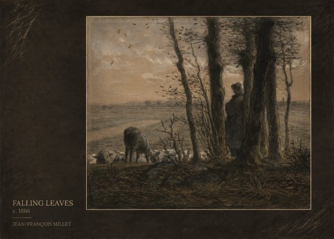 Jean-François Millet Falling Leaves No4 - Juliste