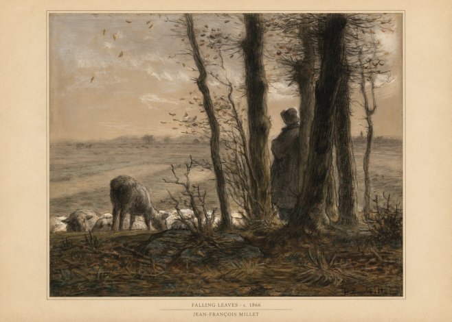 Jean-François Millet Falling Leaves No6 - Juliste
