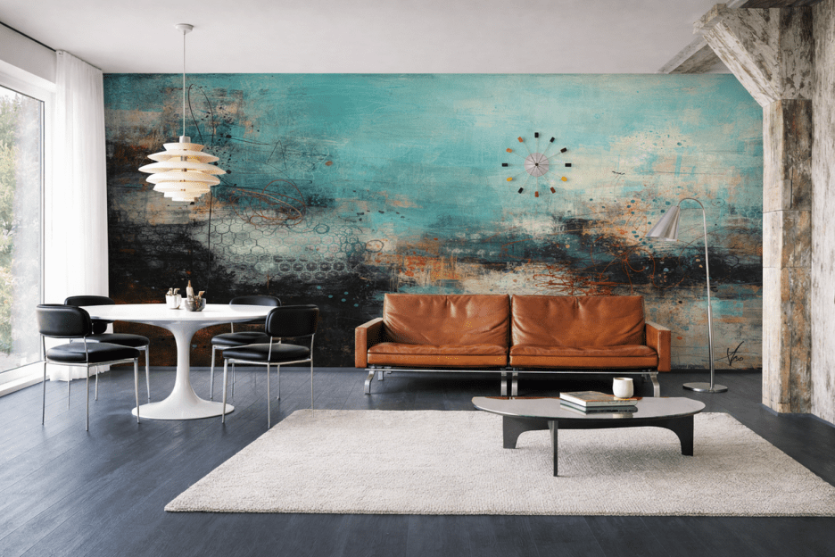 Swirling Aqua Canvas