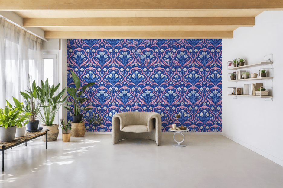 Coral Blossom Tapestry