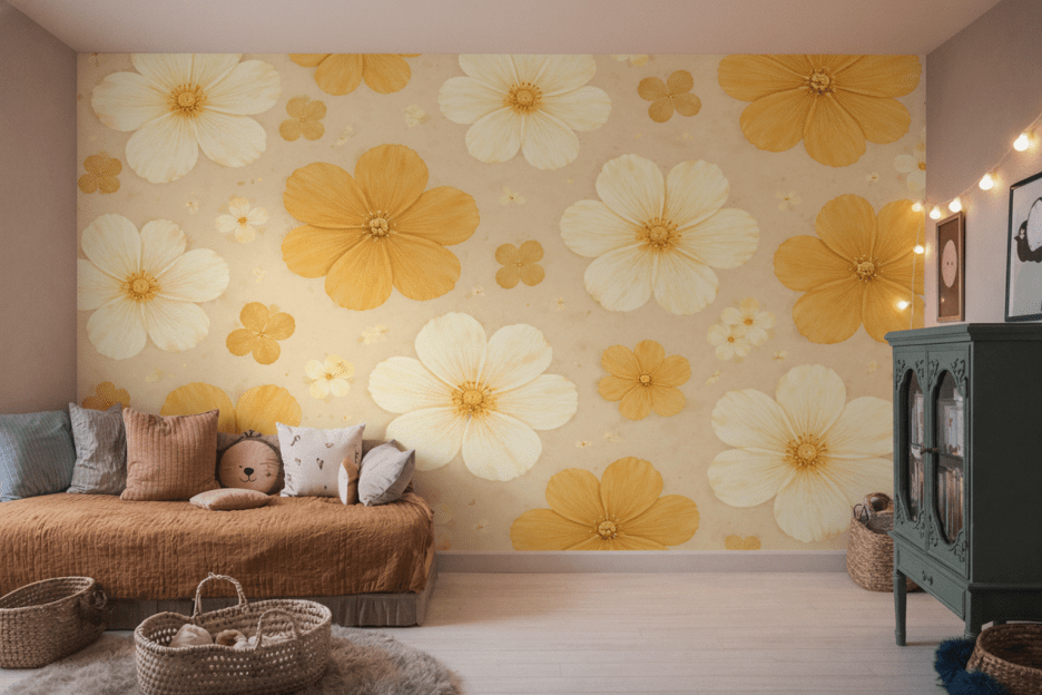 Golden Floral Tapestry