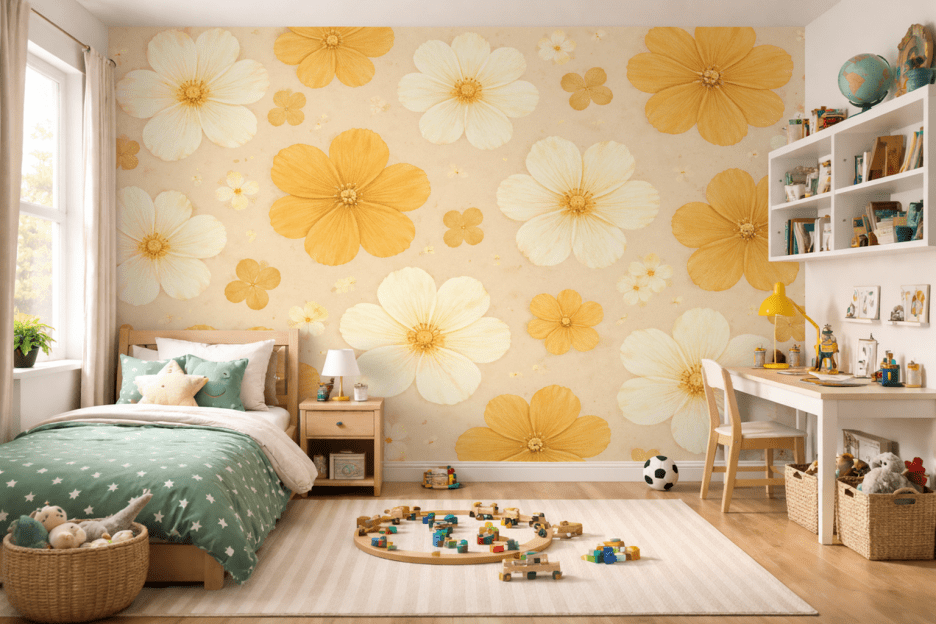 Golden Floral Tapestry
