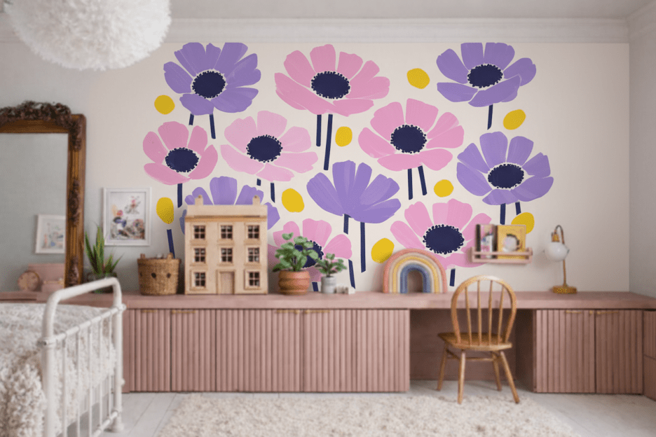 Vibrant Blossom Mural