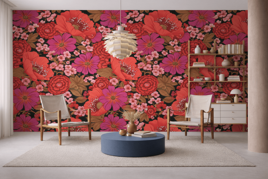 Crimson Petal Tapestry