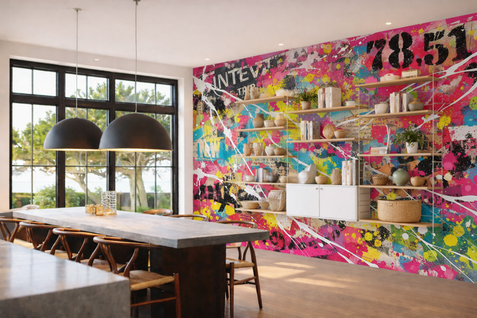 Vibrant Graffiti Cascade