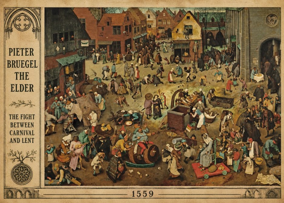 Pieter Bruegel The Fight Between Carnival and Lent I No2 - Juliste