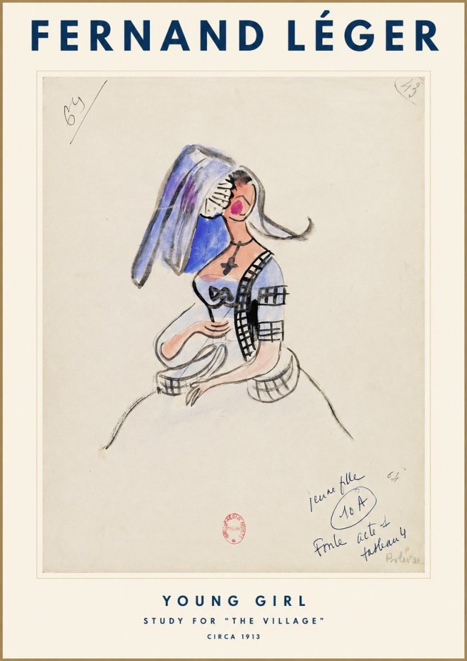 Fernand Léger Young Girl - Study for "the Village" No1 - Juliste