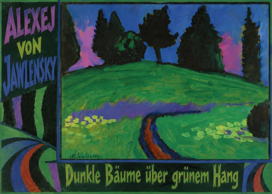 Alexej von Jawlensky Dunkle Bäume Über Grünem Hang No3 - Juliste