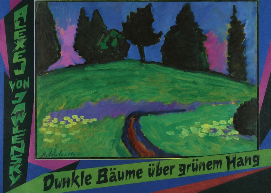 Alexej von Jawlensky Dunkle Bäume Über Grünem Hang No5 - Juliste