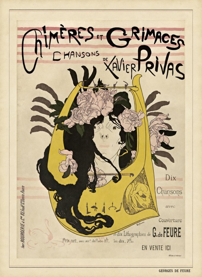 Georges de Feure Chimères Et Grimaces No5 - Juliste