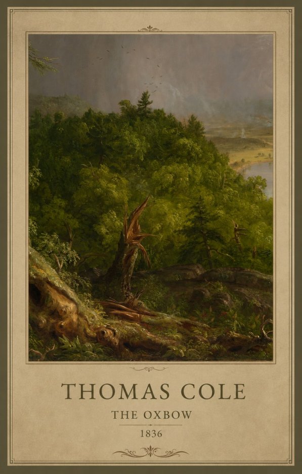 Thomas Cole View from Mount Holyoke, Northampton, Massachusetts, After a Thunderstorm—the Oxbow I No4 - Juliste