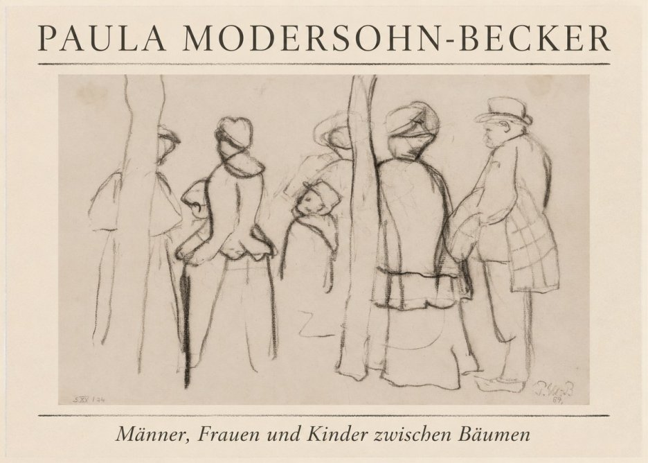 Paula Modersohn-Becker Männer, Frauen Und Kinder Zwischen Bäumen No1 - Juliste