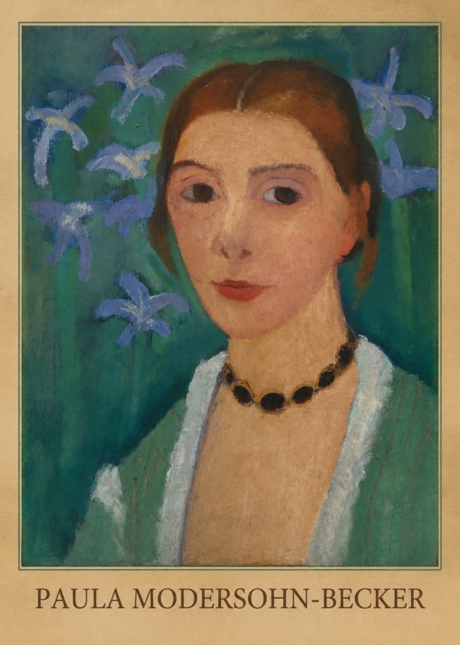 Paula Modersohn-Becker Self-portrait with Blue Flowers No4 - Juliste