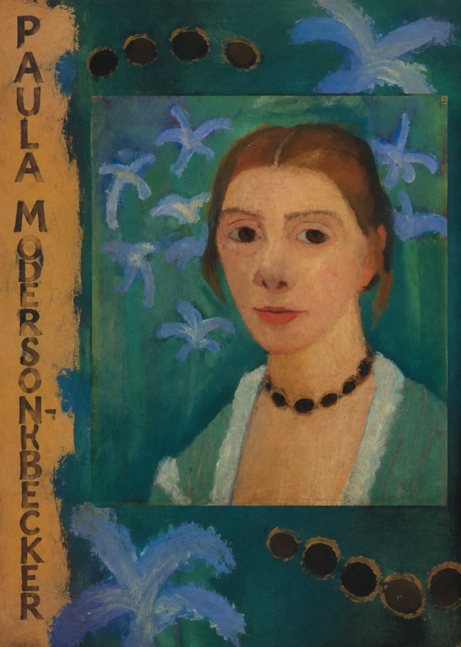 Paula Modersohn-Becker Self-portrait with Blue Flowers No5 - Juliste
