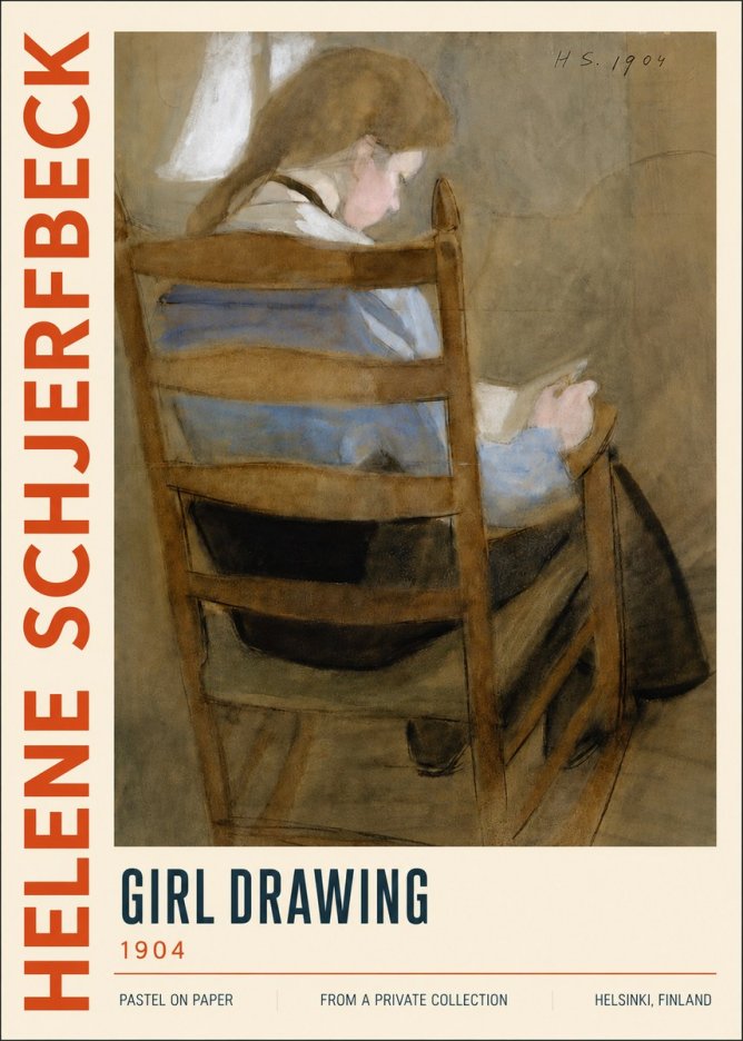 Helene Schjerfbeck Girl Drawing No5 - Juliste