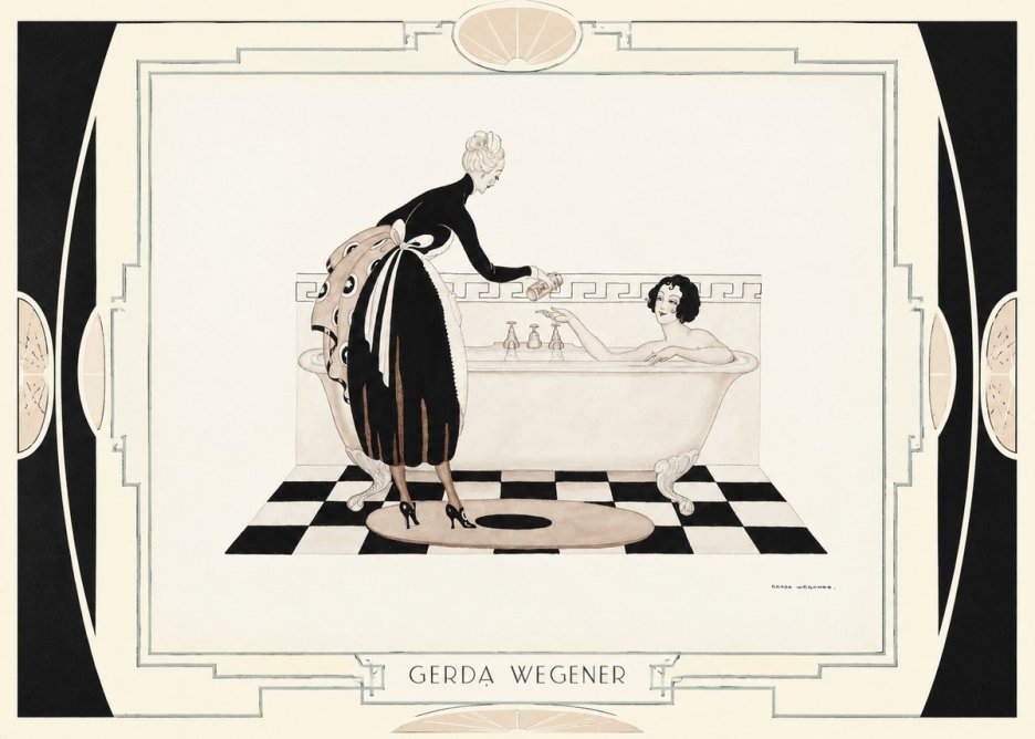 Gerda Wegener Woman in Bathtub No4 - Juliste