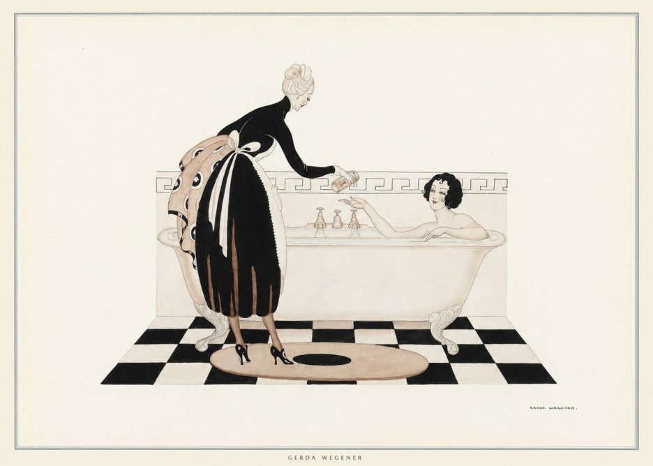Gerda Wegener Woman in Bathtub No6 - Juliste