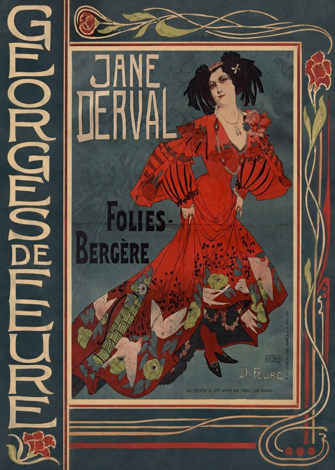 Georges de Feure Jane Derval - Folies-bergère I No3 - Juliste