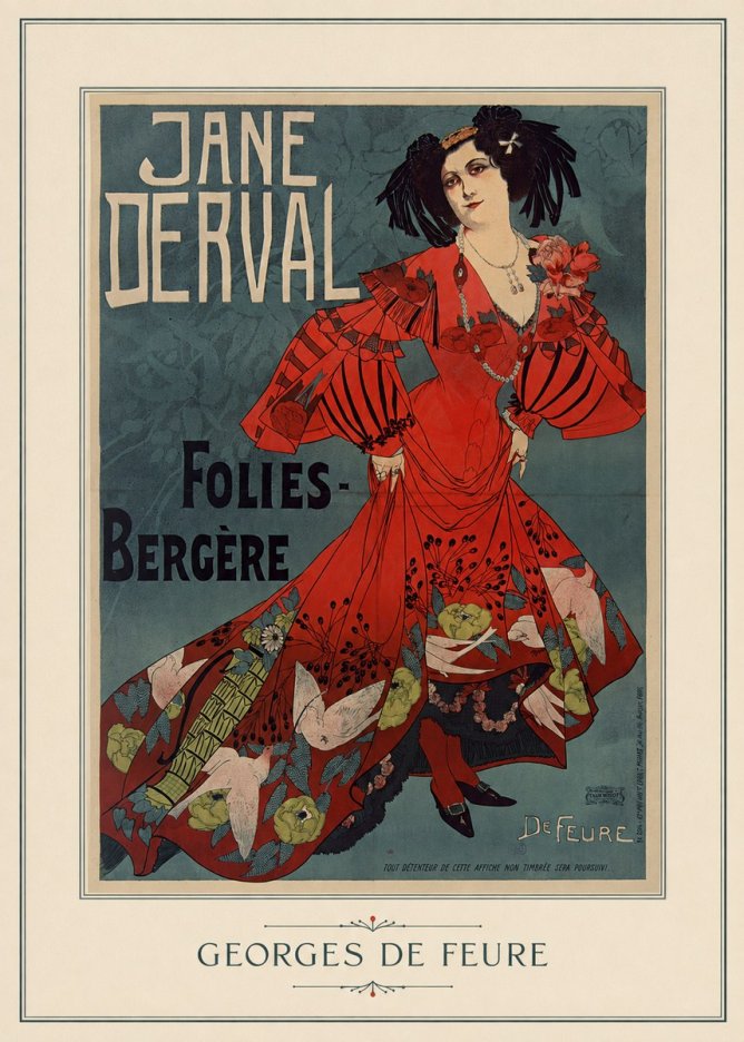 Georges de Feure Jane Derval - Folies-bergère I No4 - Juliste