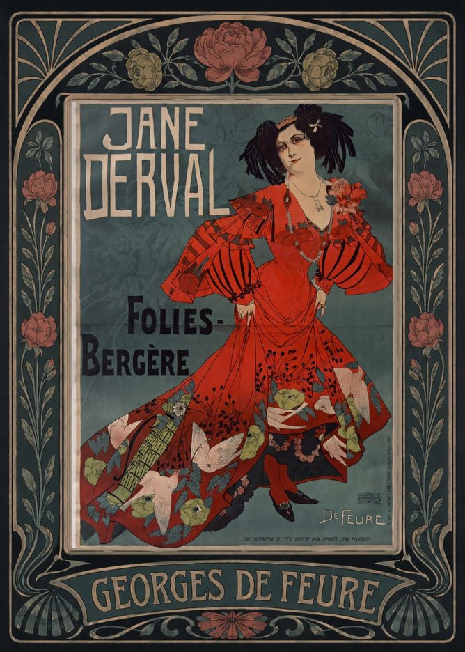 Georges de Feure Jane Derval - Folies-bergère I No5 - Juliste