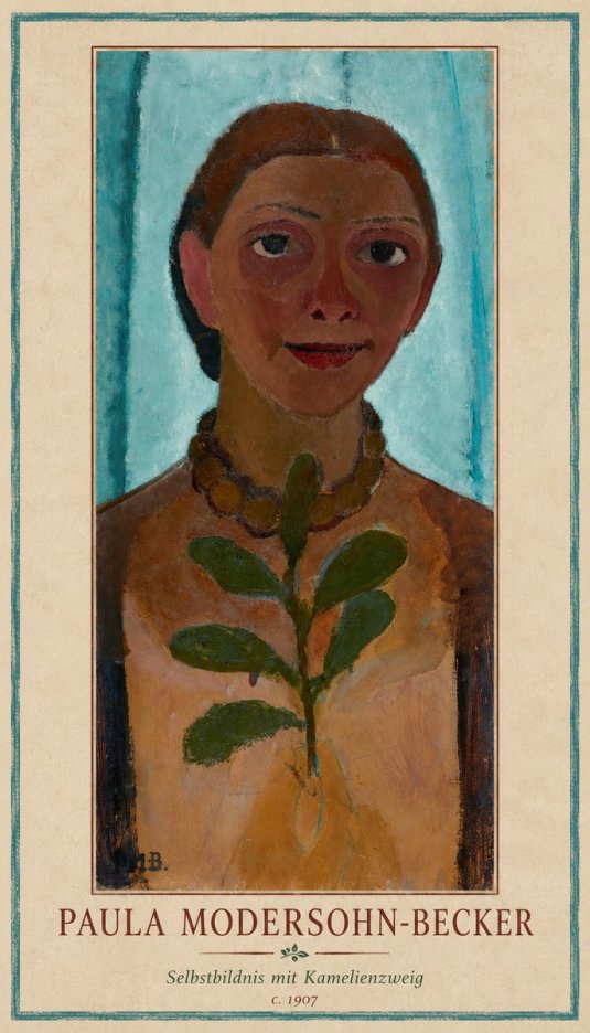 Paula Modersohn-Becker Selbstbildnis Mit Kamelienzweig No1 - Juliste